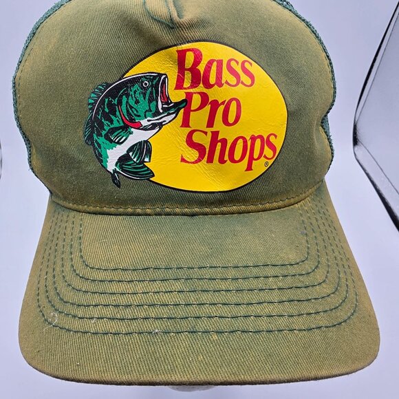 Bass Pro Shops Green Trucker Hat With Mesh Back Snapback Outdoor Fishing - Picture 5 of 10